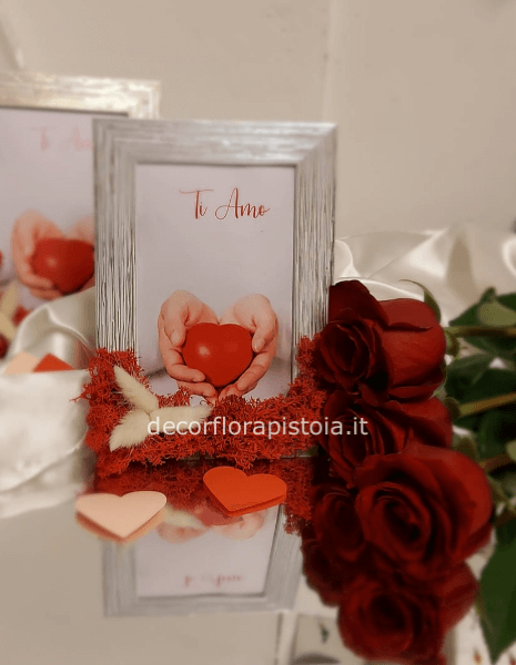 QUADRO TI AMO E ROSE ROSSE